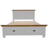 Virginia 4pc King Bed Suite Bedside Dresser Bedroom Furniture Package - White
