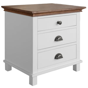 Virginia Bedside Dresser 3pc Bedroom Set Drawers Nightstand Storage Cabinet -WHT