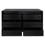 Tofino Dresser 6 Chest of Drawers Solid Wood Bedroom Storage Cabinet - Black