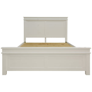 Lily Bed Frame Queen Size Timber Mattress Base With Storage Drawers - White