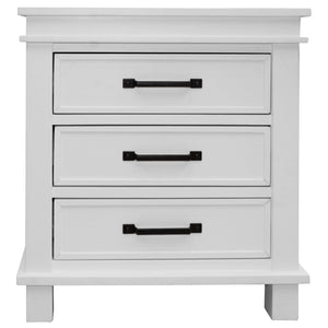 Lily Bedside Tables 3 Drawers Storage Cabinet Nightstand - White