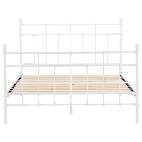 Gracy Double Bed Size Metal Frame Platform Mattress Base - White