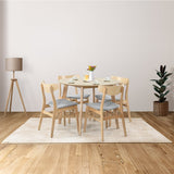 Cusco 100cm Round Dining Table Scandinavian Style Solid Rubberwood Natural