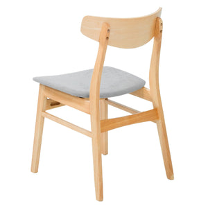 Cusco 4pc Set Dining Chair Fabric Seat Scandinavian Style Solid Rubberwood