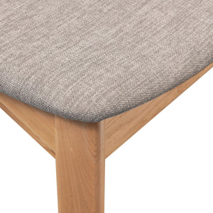 Emilio 6pc Set Dining Chair Fabric Seat Scandinavian Style Solid Ash Wood Oak