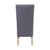Jackson Dining Chair Set of 2 Fabric Seat Solid Pine Wood Furniture - Grey