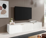 Cyrus ETU Entertainment TV Unit 200cm 3 Door Solid Mango Wood - White