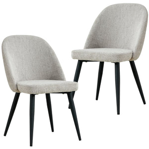 Erin Dining Chair Set of 2 Fabric Seat with Metal Frame - Quartz
