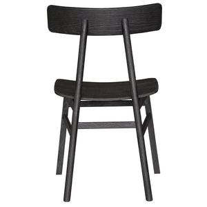 Claire Dining Chair Set of 6 Solid Oak Wood Timber Seat Furniture - Black