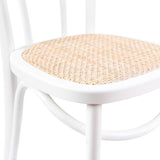 Azalea Arched Back Dining Chair 8 Set Solid Elm Timber Wood Rattan Seat - White