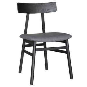 Claire 9pc Dining Set Table Extendable 170-230cm Oak Fabric Seat Chair - Black