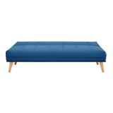 Jovie 3 Seater Sofa Queen Bed Fabric Uplholstered Lounge Couch - Blue