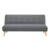 Jovie 3 Seater Sofa Queen Bed Fabric Uplholstered Lounge Couch - Mid Grey