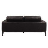 Lorenzo 2 + 3 Seater Sofa Leather Upholstered Lounge Set - Chocolate