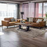 Lorenzo 2 Seater Sofa Leather Upholstered Lounge - Tan