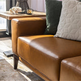Lorenzo 2 Seater Sofa Leather Upholstered Lounge - Tan