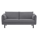 Channel 3 Seater Fabric Sofa Lounge Couch Dark Grey