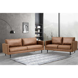 Athena 2 + 2 Seater Sofa Fabric Uplholstered Right Chaise Lounge Couch - Saddle