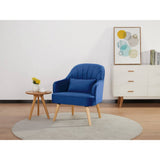 Keira Accent Sofa Arm Chair Fabric Uplholstered Lounge Couch - Dark Blue