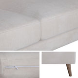 Nooa 3 Seater Sofa Fabric Uplholstered Lounge Couch - Stone