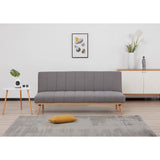 Monroe 3 Seater Sofa Futon Bed Fabric Lounge Couch - Graphite