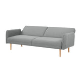 Celia 3 Seater Sofa Queen Bed Fabric Uplholstered Lounge Couch - Light Grey