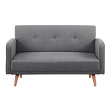 Picasso 2 Seater Fabric Sofa Lounge Couch Dark Grey