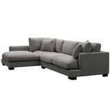 Royalty 3 + 3 + 2 Seater Sofa Fabric Uplholstered Left Chaise Lounge Couch Grey