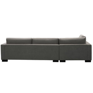 Royalty 3 Seater Sofa Fabric Uplholstered Left Chaise Lounge Couch - Grey