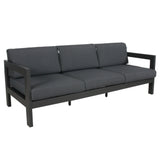 Outie 3 Seater Outdoor Sofa Lounge Aluminium Frame Charcoal