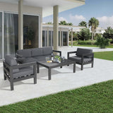 Outie 3 Seater Outdoor Sofa Lounge Aluminium Frame Charcoal