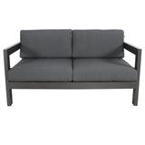 Outie 3pc Set 1+1+2 Seater Outdoor Sofa Lounge Aluminium Frame Charcoal