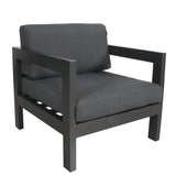 Outie 3pc Set 1+1+3 Seater Outdoor Sofa Lounge Aluminium Frame Charcoal