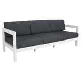 Outie 4pc Set 1+1+3 Seater Outdoor Sofa Lounge Coffee Table Aluminium White