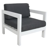 Outie 3pc Set 1+2+3 Seater Outdoor Sofa Lounge Aluminium Frame White