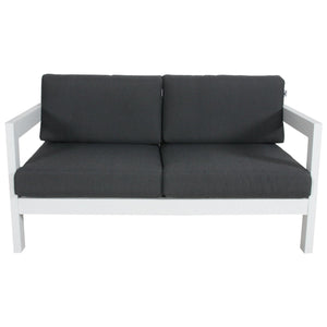 Outie 2pc Set 2+3 Seater Outdoor Sofa Lounge Aluminium Frame White