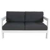 Outie 2pc Set 2+3 Seater Outdoor Sofa Lounge Aluminium Frame White