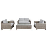 Sophy 2+1+1 Seater Wicker Rattan Outdoor Sofa Set Coffee Side Table Chair Lounge