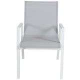 Iberia 2pc Set Aluminium Outdoor Dining Table Chair White