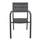 Percy 6pc Set Outdoor Dining Table Chair Aluminium Frame Grey