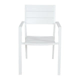 Percy 8pc Set Outdoor Dining Table Chair Aluminium Frame White