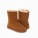 Ugg Boots Genuine Australian Sheepskin Unisex Short Classic Suede (Chestnut, EU35)