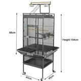 154cm Pet Bird cage Large Play Top Parrot Cockatiel Cockatoo Parakeet Finch Pet