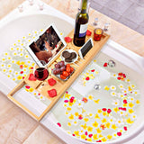 Bamboo Bathtub Bath tub Tray Table Caddy Tray Cellphone,Book,Tray Wineglass Holder