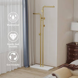 Metal Coat Rack Marble Base Hooks Clothes Coats Bag Tree Hat Display Hanger Stand Organiser 2 Pole