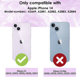 For iPhone 14 Case iCoverLover Black Genuine Cow Leather Wallet Folio Cover