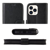 For iPhone 13 Pro Max Case iCoverLover Black Genuine Cow Leather Folio Cover