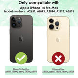 For iPhone 14 Pro Max Case iCoverLover Black Genuine Cow Leather Wallet Folio Cover