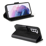 For Samsung Galaxy S22+ Plus Case iCoverLover Genuine Leather Wallet Cover Black