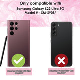 For Samsung Galaxy S22 Ultra Case iCoverLover Genuine Leather Wallet Cover Black